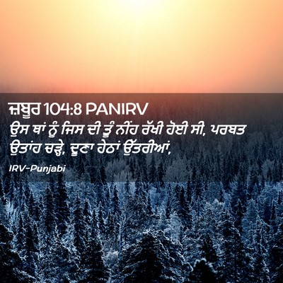 Picture 02 - ਜ਼ਬੂਰ 104:8 PANIRV - ਉਸ ਥਾਂ ਨੂੰ ਜਿਸ ਦੀ - Bible Verse Picture