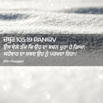 Picture 02 - ਜ਼ਬੂਰ 105:19 PANIRV - ਉਸ ਵੇਲੇ ਤੱਕ ਕਿ ਉਹ - Bible Verse Picture