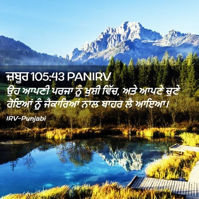 Picture 02 - ਜ਼ਬੂਰ 105:43 PANIRV - ਉਹ ਆਪਣੀ ਪਰਜਾ ਨੂੰ - Bible Verse Picture