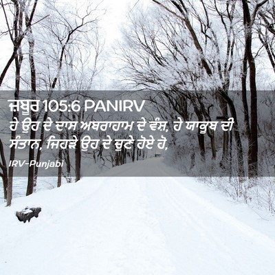 Picture 02 - ਜ਼ਬੂਰ 105:6 PANIRV - ਹੇ ਉਹ ਦੇ ਦਾਸ - Bible Verse Picture