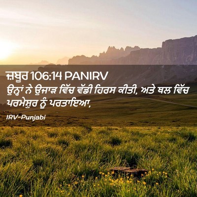 Picture 02 - ਜ਼ਬੂਰ 106:14 PANIRV - ਉਨ੍ਹਾਂ ਨੇ ਉਜਾੜ - Bible Verse Picture
