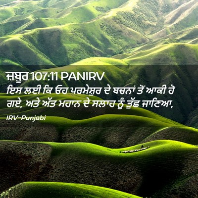 Picture 02 - ਜ਼ਬੂਰ 107:11 PANIRV - ਇਸ ਲਈ ਕਿ ਓਹ - Bible Verse Picture