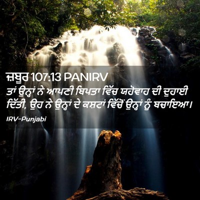 Picture 02 - ਜ਼ਬੂਰ 107:13 PANIRV - ਤਾਂ ਉਨ੍ਹਾਂ ਨੇ ਆਪਣੀ - Bible Verse Picture