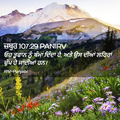 Picture 02 - ਜ਼ਬੂਰ 107:29 PANIRV - ਓਹ ਤੂਫਾਨ ਨੂੰ ਥੰਮਾ - Bible Verse Picture