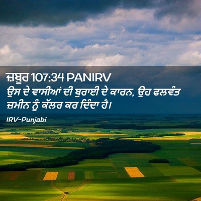 Picture 02 - ਜ਼ਬੂਰ 107:34 PANIRV - ਉਸ ਦੇ ਵਾਸੀਆਂ ਦੀ - Bible Verse Picture