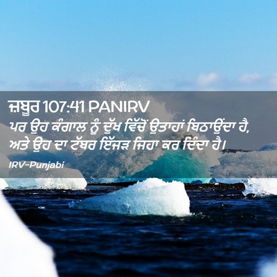 Picture 02 - ਜ਼ਬੂਰ 107:41 PANIRV - ਪਰ ਉਹ ਕੰਗਾਲ ਨੂੰ - Bible Verse Picture