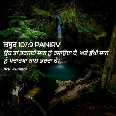 Picture 02 - ਜ਼ਬੂਰ 107:9 PANIRV - ਉਹ ਤਾਂ ਤਰਸਦੀ ਜਾਨ - Bible Verse Picture