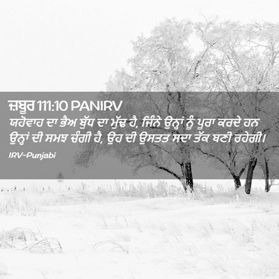 Picture 02 - ਜ਼ਬੂਰ 111:10 PANIRV - ਯਹੋਵਾਹ ਦਾ ਭੈਅ ਬੁੱਧ - Bible Verse Picture
