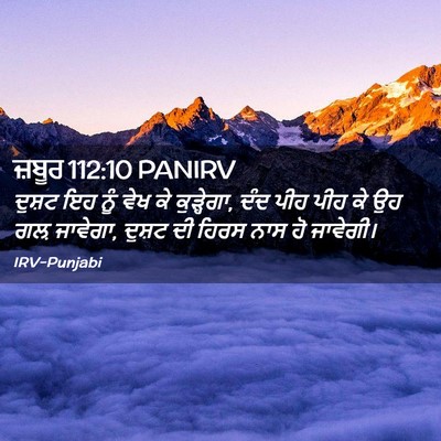 Picture 02 - ਜ਼ਬੂਰ 112:10 PANIRV - ਦੁਸ਼ਟ ਇਹ ਨੂੰ ਵੇਖ ਕੇ - Bible Verse Picture