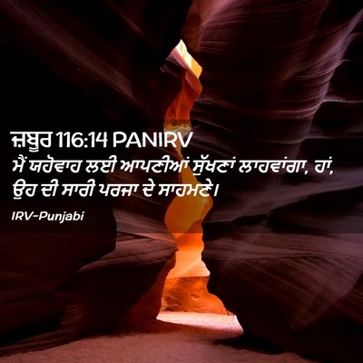 Picture 02 - ਜ਼ਬੂਰ 116:14 PANIRV - ਮੈਂ ਯਹੋਵਾਹ ਲਈ - Bible Verse Picture