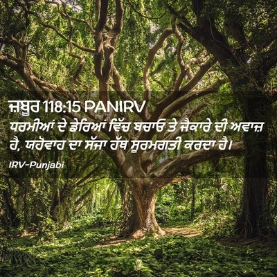 Picture 02 - ਜ਼ਬੂਰ 118:15 PANIRV - ਧਰਮੀਆਂ ਦੇ ਡੇਰਿਆਂ - Bible Verse Picture