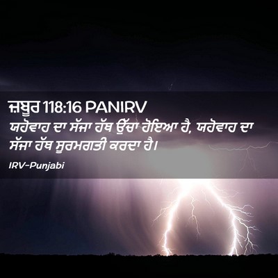 Picture 02 - ਜ਼ਬੂਰ 118:16 PANIRV - ਯਹੋਵਾਹ ਦਾ ਸੱਜਾ ਹੱਥ - Bible Verse Picture