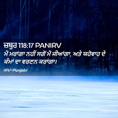 Picture 02 - ਜ਼ਬੂਰ 118:17 PANIRV - ਮੈਂ ਮਰਾਂਗਾ ਨਹੀਂ - Bible Verse Picture