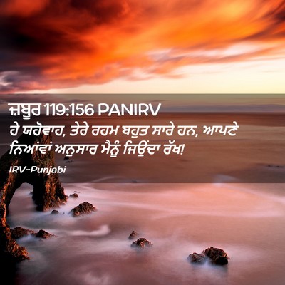 Picture 02 - ਜ਼ਬੂਰ 119:156 PANIRV - ਹੇ ਯਹੋਵਾਹ, ਤੇਰੇ ਰਹਮ - Bible Verse Picture