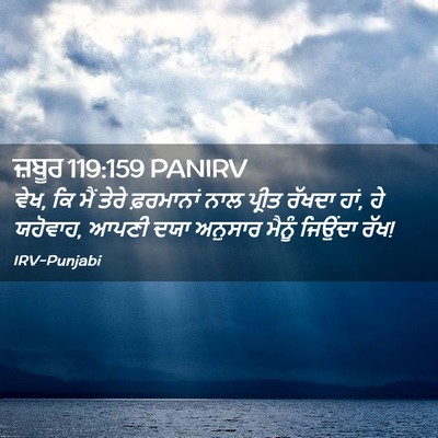 Picture 02 - ਜ਼ਬੂਰ 119:159 PANIRV - ਵੇਖ, ਕਿ ਮੈਂ ਤੇਰੇ - Bible Verse Picture