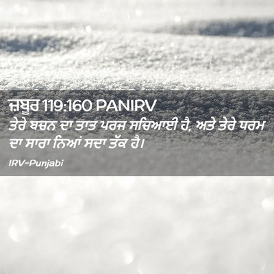 Picture 02 - ਜ਼ਬੂਰ 119:160 PANIRV - ਤੇਰੇ ਬਚਨ ਦਾ ਤਾਤ ਪਰਜ - Bible Verse Picture