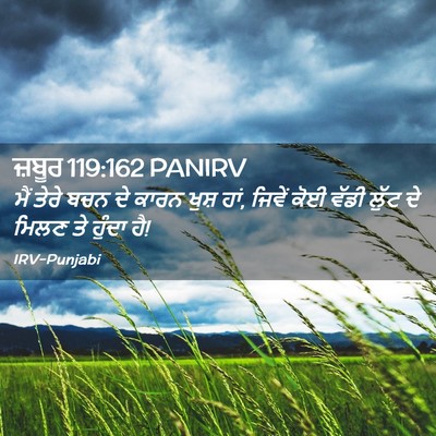 Picture 02 - ਜ਼ਬੂਰ 119:162 PANIRV - ਮੈਂ ਤੇਰੇ ਬਚਨ ਦੇ - Bible Verse Picture