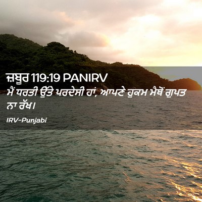 Picture 02 - ਜ਼ਬੂਰ 119:19 PANIRV - ਮੈਂ ਧਰਤੀ ਉੱਤੇ - Bible Verse Picture