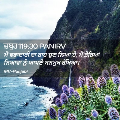 Picture 02 - ਜ਼ਬੂਰ 119:30 PANIRV - ਮੈਂ ਵਫ਼ਾਦਾਰੀ ਦਾ - Bible Verse Picture
