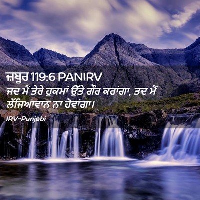 Picture 02 - ਜ਼ਬੂਰ 119:6 PANIRV - ਜਦ ਮੈਂ ਤੇਰੇ ਹੁਕਮਾਂ - Bible Verse Picture