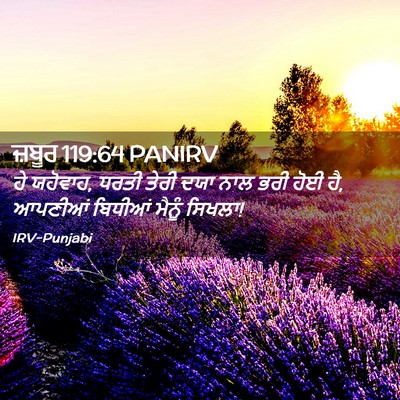 Picture 02 - ਜ਼ਬੂਰ 119:64 PANIRV - ਹੇ ਯਹੋਵਾਹ, ਧਰਤੀ - Bible Verse Picture