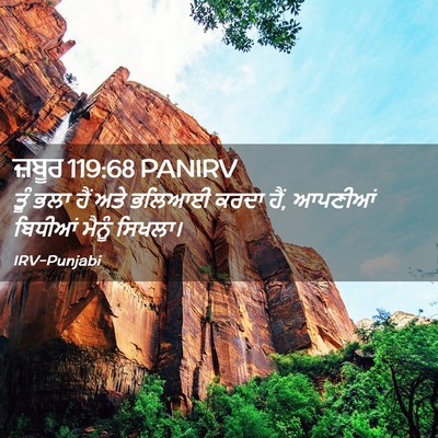 Picture 02 - ਜ਼ਬੂਰ 119:68 PANIRV - ਤੂੰ ਭਲਾ ਹੈਂ ਅਤੇ - Bible Verse Picture