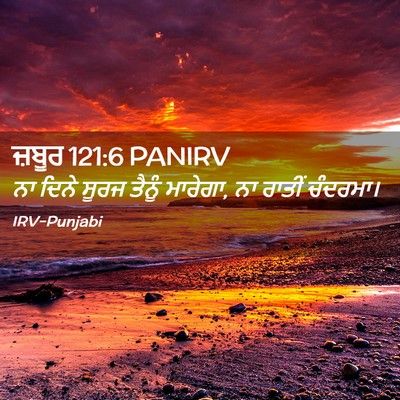 Picture 02 - ਜ਼ਬੂਰ 121:6 PANIRV - ਨਾ ਦਿਨੇ ਸੂਰਜ ਤੈਨੂੰ - Bible Verse Picture
