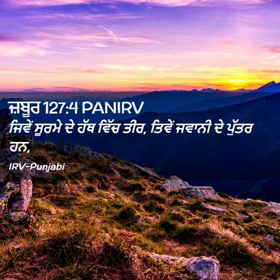 Picture 02 - ਜ਼ਬੂਰ 127:4 PANIRV - ਜਿਵੇਂ ਸੂਰਮੇ ਦੇ ਹੱਥ - Bible Verse Picture