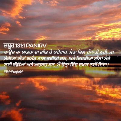 Picture 02 - ਜ਼ਬੂਰ 131:1 PANIRV - ਦਾਊਦ ਦਾ ਯਾਤਰਾ ਦਾ - Bible Verse Picture
