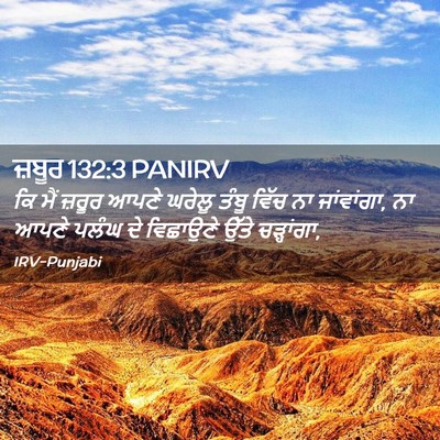 Picture 02 - ਜ਼ਬੂਰ 132:3 PANIRV - ਕਿ ਮੈਂ ਜ਼ਰੂਰ ਆਪਣੇ - Bible Verse Picture