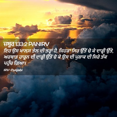 Picture 02 - ਜ਼ਬੂਰ 133:2 PANIRV - ਇਹ ਉਸ ਖਾਲ਼ਸ ਤੇਲ ਦੀ - Bible Verse Picture
