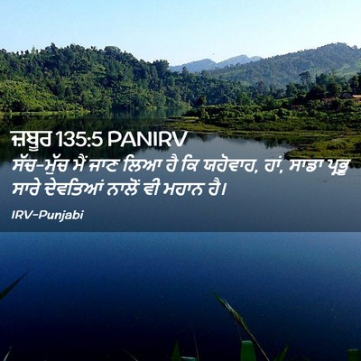 Picture 02 - ਜ਼ਬੂਰ 135:5 PANIRV - ਸੱਚ-ਮੁੱਚ ਮੈਂ ਜਾਣ - Bible Verse Picture