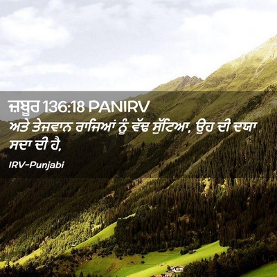 Picture 02 - ਜ਼ਬੂਰ 136:18 PANIRV - ਅਤੇ ਤੇਜਵਾਨ ਰਾਜਿਆਂ - Bible Verse Picture