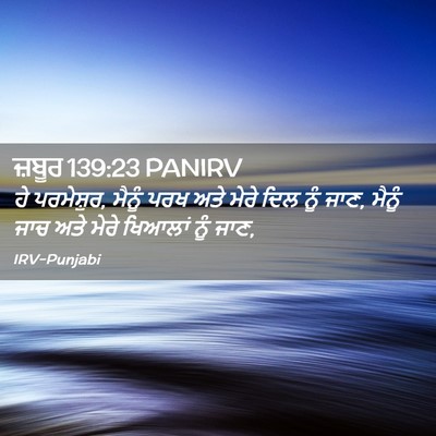 Picture 02 - ਜ਼ਬੂਰ 139:23 PANIRV - ਹੇ ਪਰਮੇਸ਼ੁਰ, ਮੈਨੂੰ - Bible Verse Picture