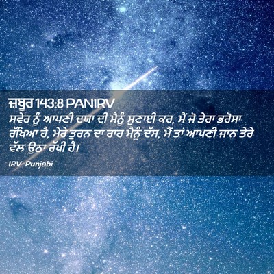 Picture 02 - ਜ਼ਬੂਰ 143:8 PANIRV - ਸਵੇਰ ਨੂੰ ਆਪਣੀ ਦਯਾ - Bible Verse Picture