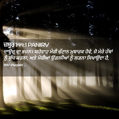 Picture 02 - ਜ਼ਬੂਰ 144:1 PANIRV - ਦਾਊਦ ਦਾ ਭਜਨ। - Bible Verse Picture