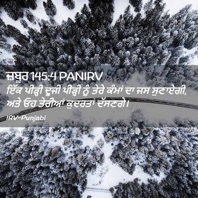 Picture 02 - ਜ਼ਬੂਰ 145:4 PANIRV - ਇੱਕ ਪੀੜ੍ਹੀ ਦੂਜੀ - Bible Verse Picture