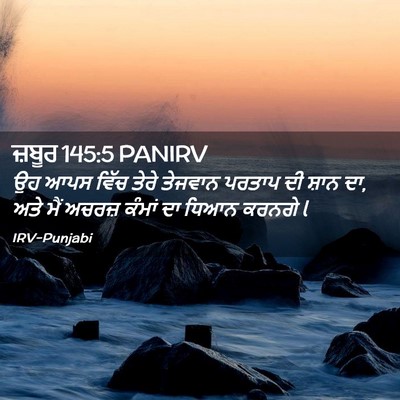 Picture 02 - ਜ਼ਬੂਰ 145:5 PANIRV - ਉਹ ਆਪਸ ਵਿੱਚ ਤੇਰੇ - Bible Verse Picture