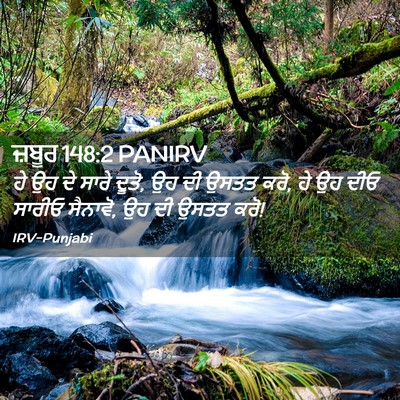 Picture 02 - ਜ਼ਬੂਰ 148:2 PANIRV - ਹੇ ਉਹ ਦੇ ਸਾਰੇ ਦੂਤੋ, - Bible Verse Picture
