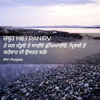 Picture 02 - ਜ਼ਬੂਰ 148:7 PANIRV - ਹੇ ਜਲ ਜੰਤੂਓ ਤੇ - Bible Verse Picture
