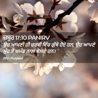 Picture 02 - ਜ਼ਬੂਰ 17:10 PANIRV - ਉਹ ਆਪਣੀ ਹੀ ਚਰਬੀ - Bible Verse Picture