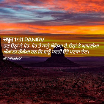 Picture 02 - ਜ਼ਬੂਰ 17:11 PANIRV - ਹੁਣ ਉਨ੍ਹਾਂ ਨੇ - Bible Verse Picture