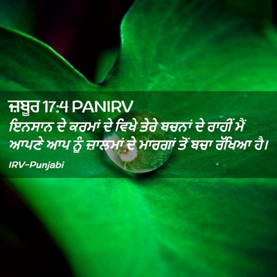 Picture 02 - ਜ਼ਬੂਰ 17:4 PANIRV - ਇਨਸਾਨ ਦੇ ਕਰਮਾਂ ਦੇ - Bible Verse Picture