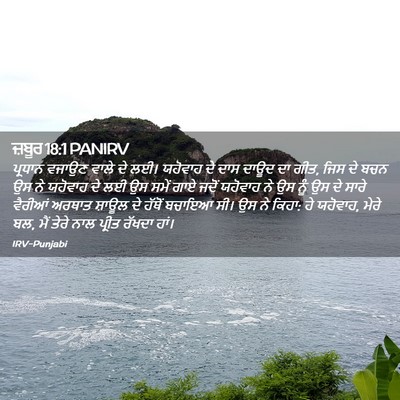 Picture 02 - ਜ਼ਬੂਰ 18:1 PANIRV - ਪ੍ਰਧਾਨ ਵਜਾਉਣ ਵਾਲੇ - Bible Verse Picture