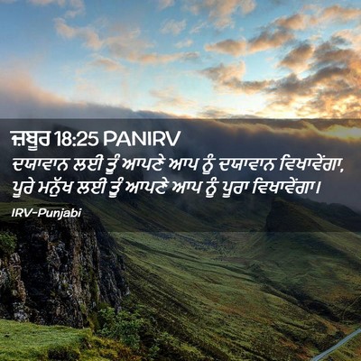 Picture 02 - ਜ਼ਬੂਰ 18:25 PANIRV - ਦਯਾਵਾਨ ਲਈ ਤੂੰ ਆਪਣੇ - Bible Verse Picture