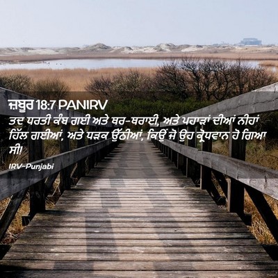 Picture 02 - ਜ਼ਬੂਰ 18:7 PANIRV - ਤਦ ਧਰਤੀ ਕੰਬ ਗਈ ਅਤੇ - Bible Verse Picture