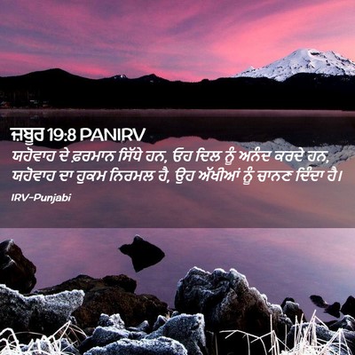 Picture 02 - ਜ਼ਬੂਰ 19:8 PANIRV - ਯਹੋਵਾਹ ਦੇ ਫ਼ਰਮਾਨ - Bible Verse Picture