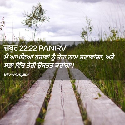Picture 02 - ਜ਼ਬੂਰ 22:22 PANIRV - ਮੈਂ ਆਪਣਿਆਂ ਭਰਾਵਾਂ - Bible Verse Picture