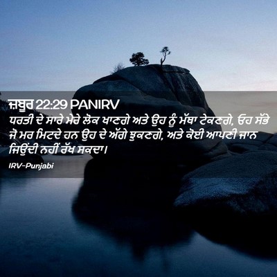 Picture 02 - ਜ਼ਬੂਰ 22:29 PANIRV - ਧਰਤੀ ਦੇ ਸਾਰੇ ਮੇਰੇ - Bible Verse Picture