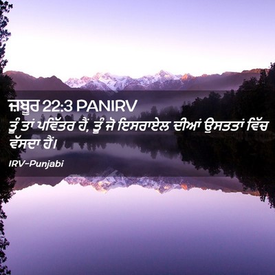 Picture 02 - ਜ਼ਬੂਰ 22:3 PANIRV - ਤੂੰ ਤਾਂ ਪਵਿੱਤਰ ਹੈਂ, - Bible Verse Picture
